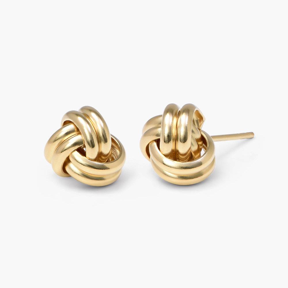Unity Knot Stud Earrings - 18K Gold Plated Sterling Silver