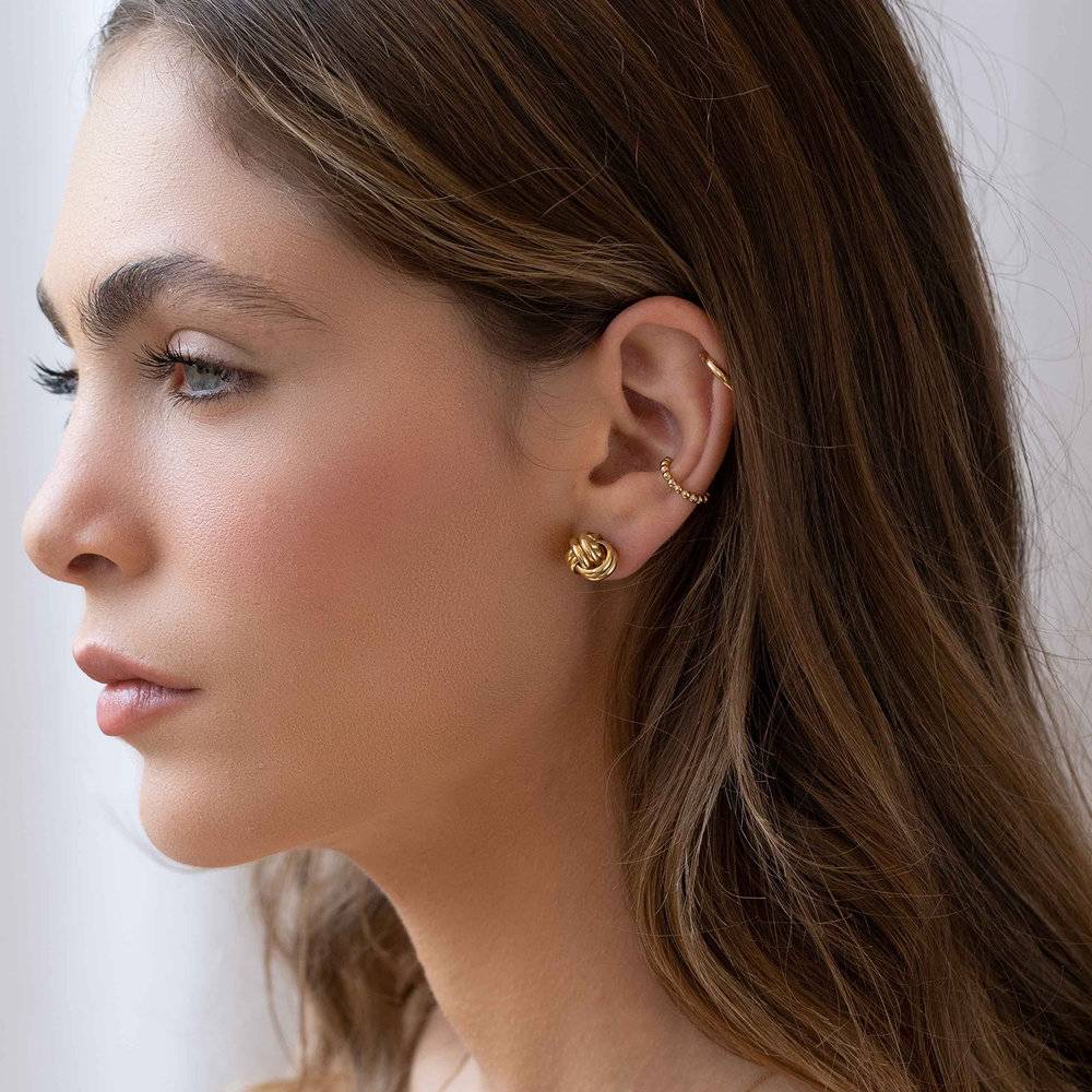 Unity Knot Stud Earrings - 18K Gold Plated Sterling Silver