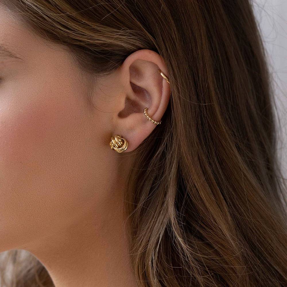 Unity Knot Stud Earrings - 18K Gold Plated Sterling Silver