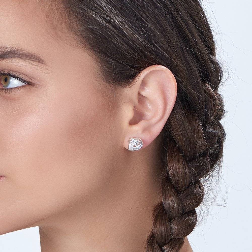 Unity Knot Stud Earrings - Sterling Silver