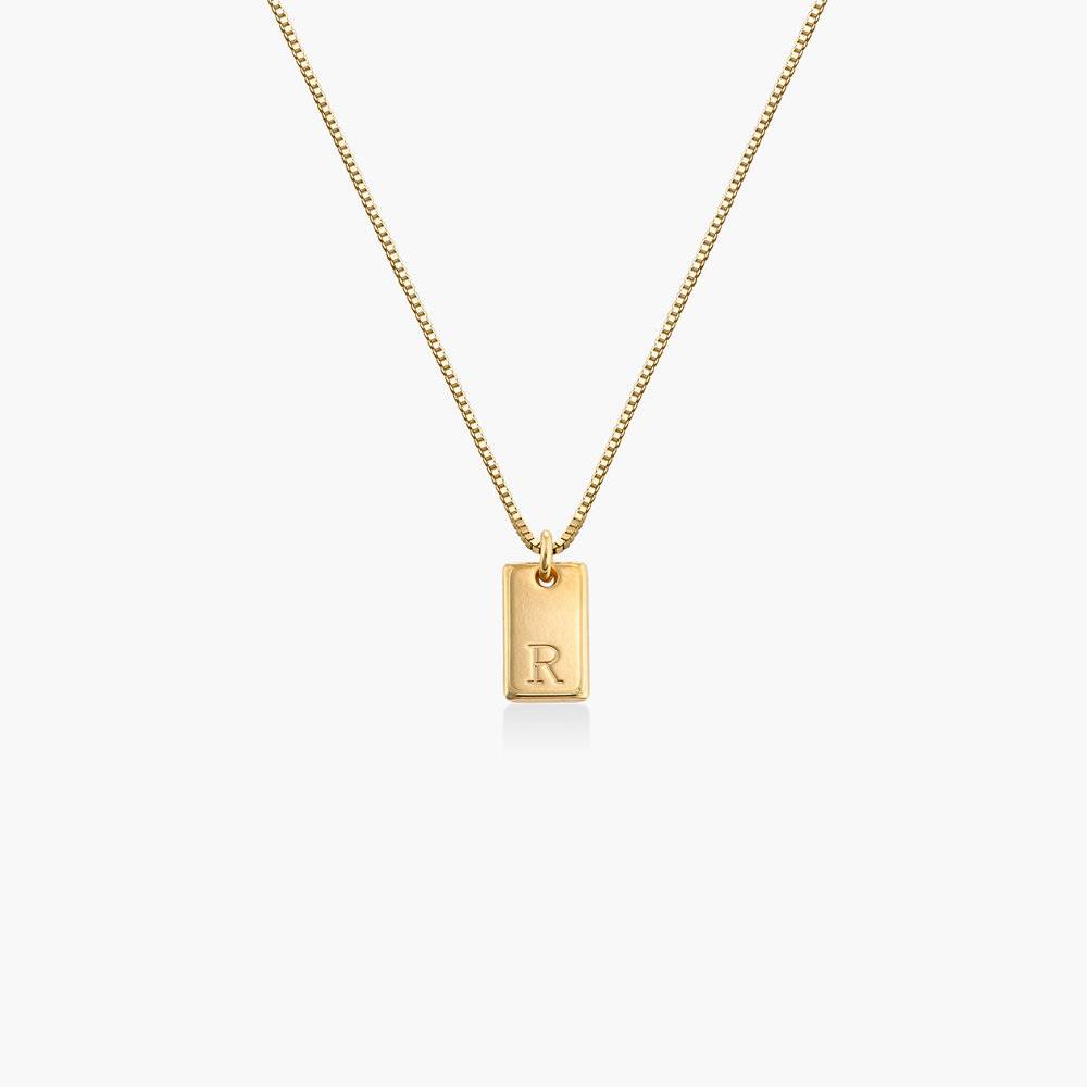 Signature Tag Initial Necklace - Gold Vermeil
