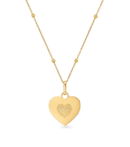 FINGERPRINT HEART NECKLACE (GOLD)