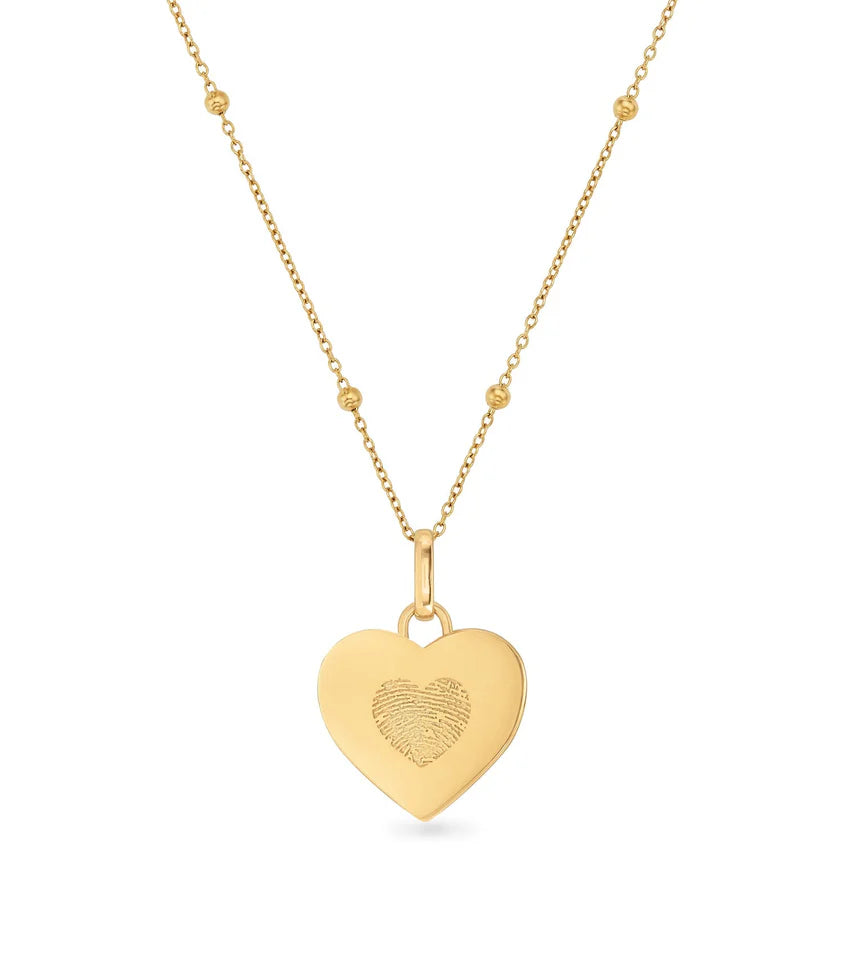 FINGERPRINT HEART NECKLACE (GOLD)