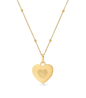 FINGERPRINT HEART NECKLACE (GOLD)