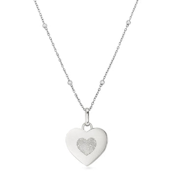 FINGERPRINT HEART NECKLACE (SLIVER)