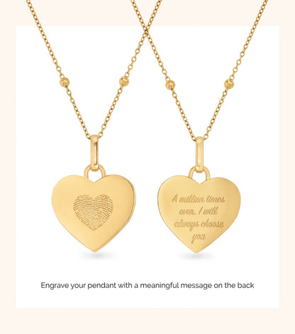 FINGERPRINT HEART NECKLACE (GOLD)