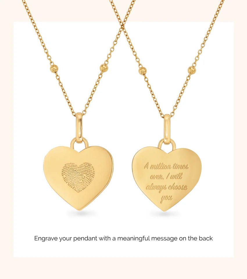 FINGERPRINT HEART NECKLACE (GOLD)