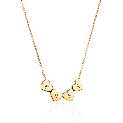 Dainty Heart Quadruple Necklace