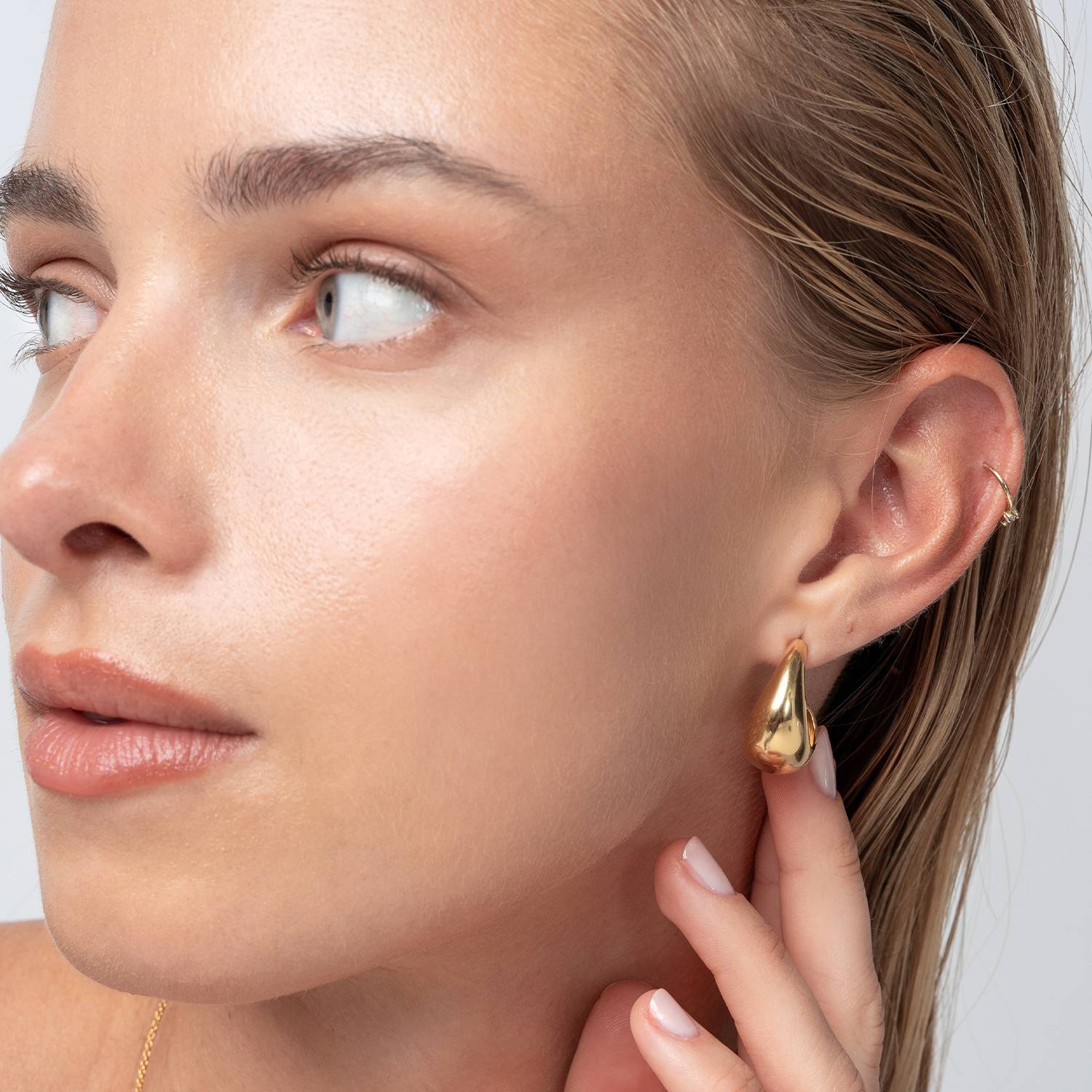 Celestial Curve Huggie Earrings - Gold Vermeil