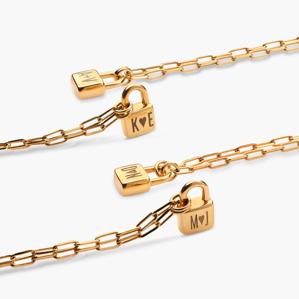 Lock Charm Initial Necklace - Gold Vermeil