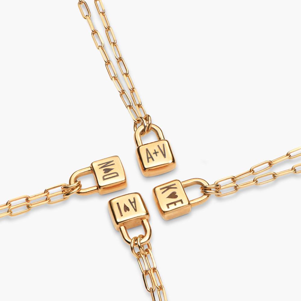 Lock Charm Initial Necklace - Gold Vermeil