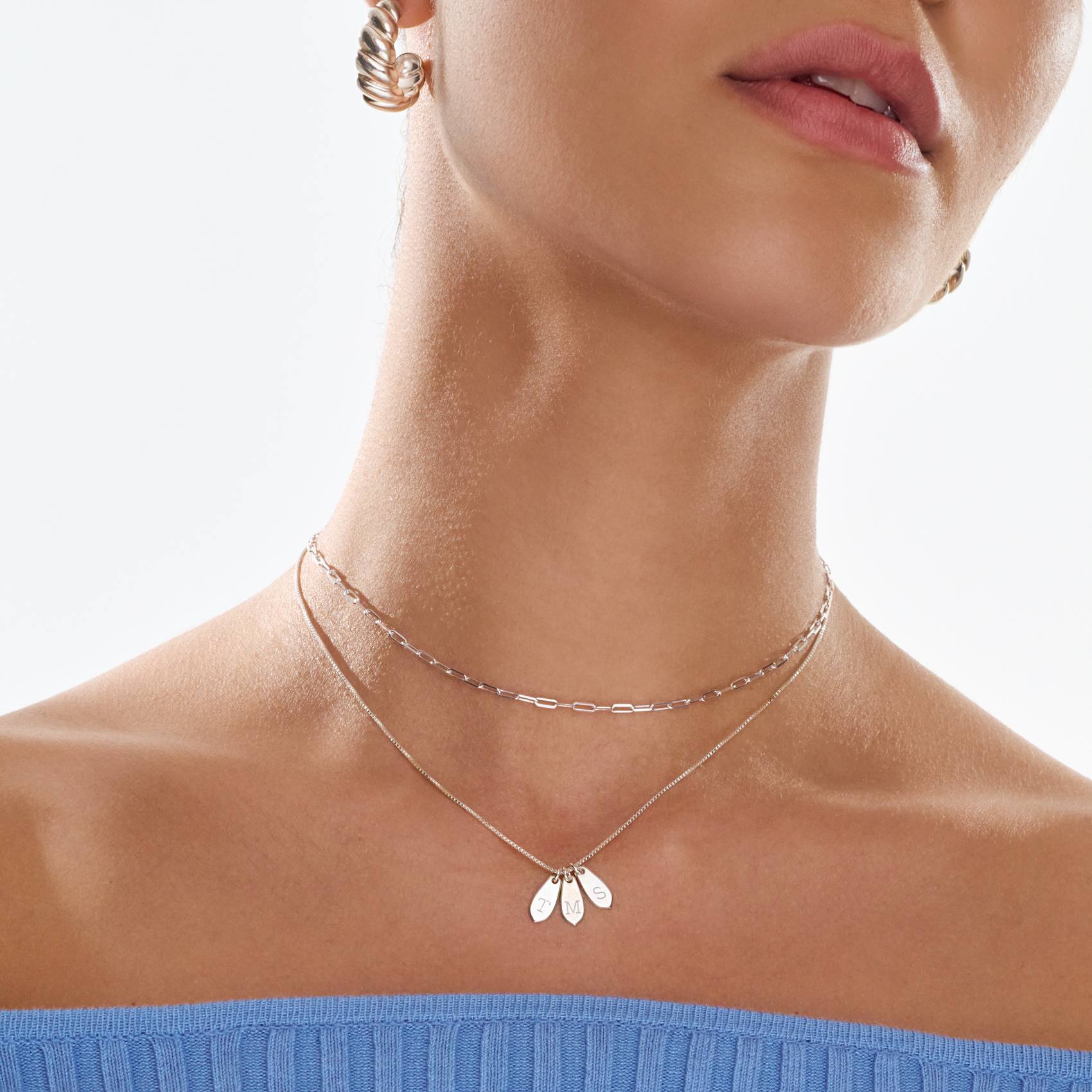 Cascade Initial Necklace - Sterling Silver