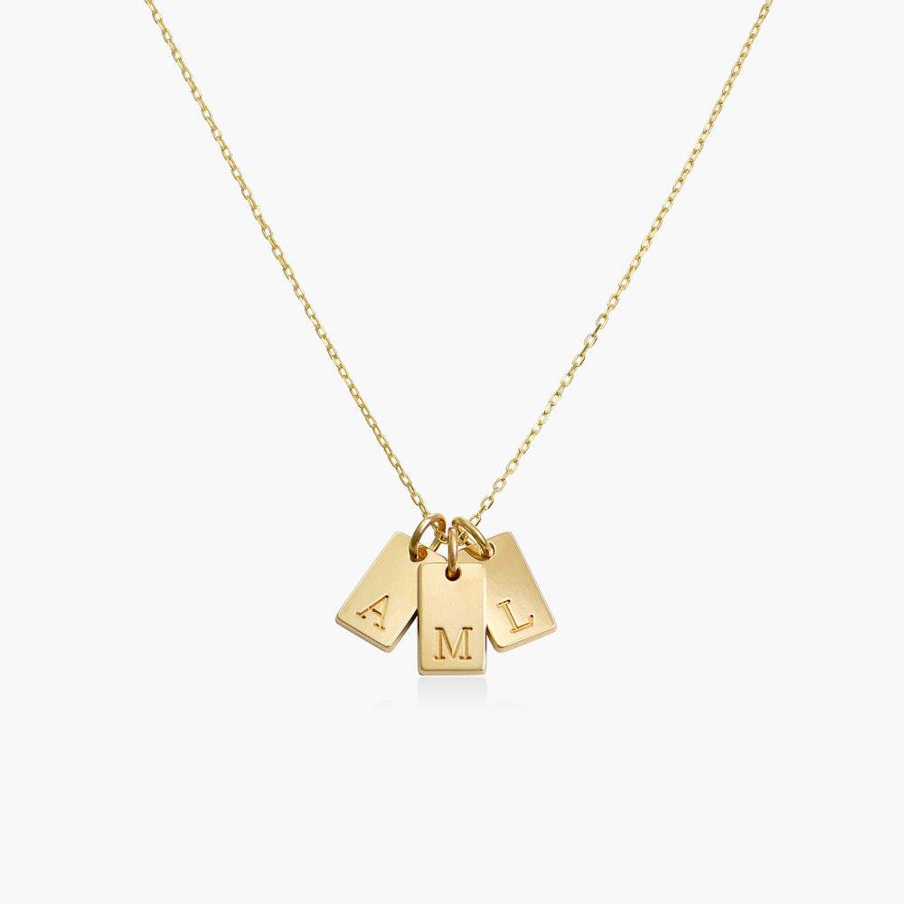 Signature Tag Initial Necklace - Gold Vermeil