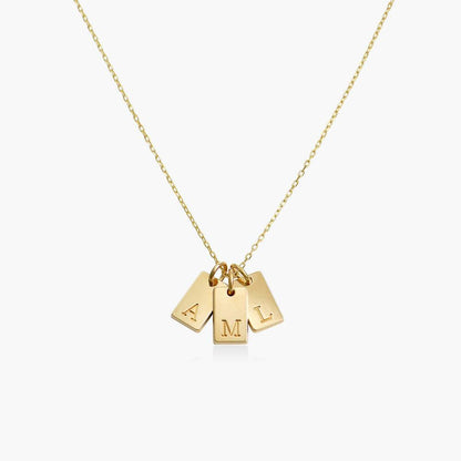 Signature Tag Initial Necklace - Gold Vermeil