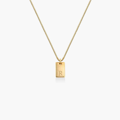 Signature Tag Initial Necklace - Gold Vermeil