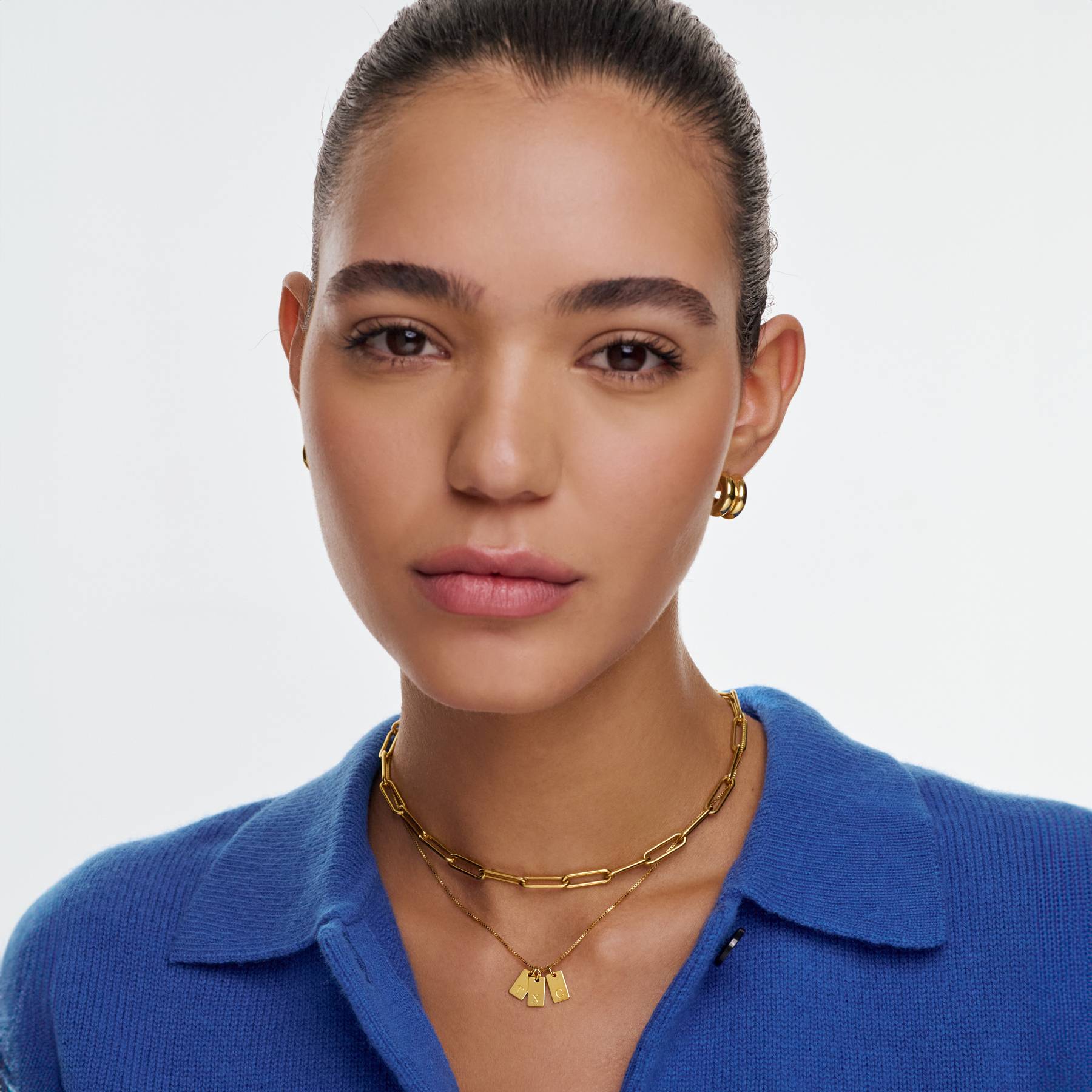 Signature Tag Initial Necklace - Gold Vermeil