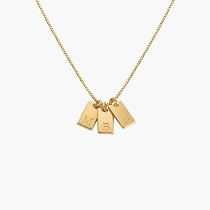 Signature Tag Initial Necklace - Gold Vermeil