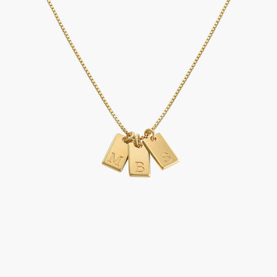 Signature Tag Initial Necklace - Gold Vermeil