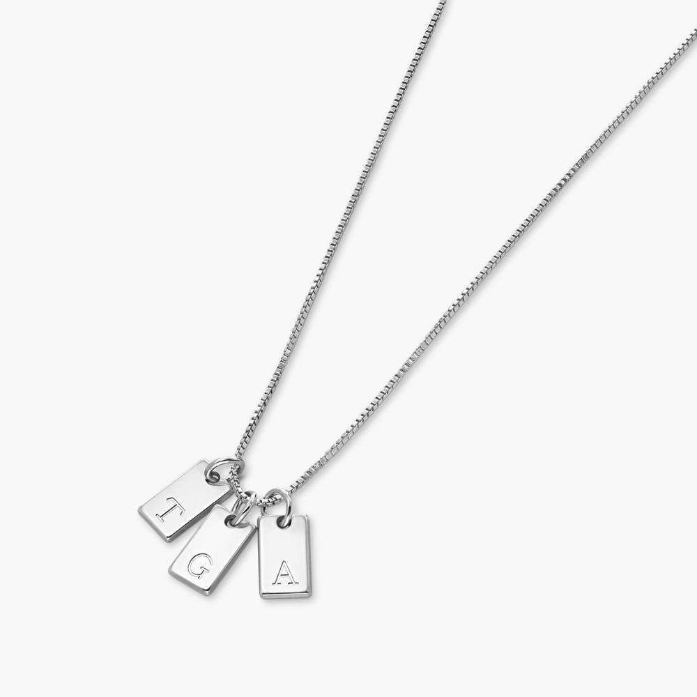 Signature Tag Initial Necklace - Silver